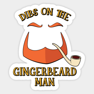 Dibs on the Gingerbeard Man Leprechaun Pun Sticker